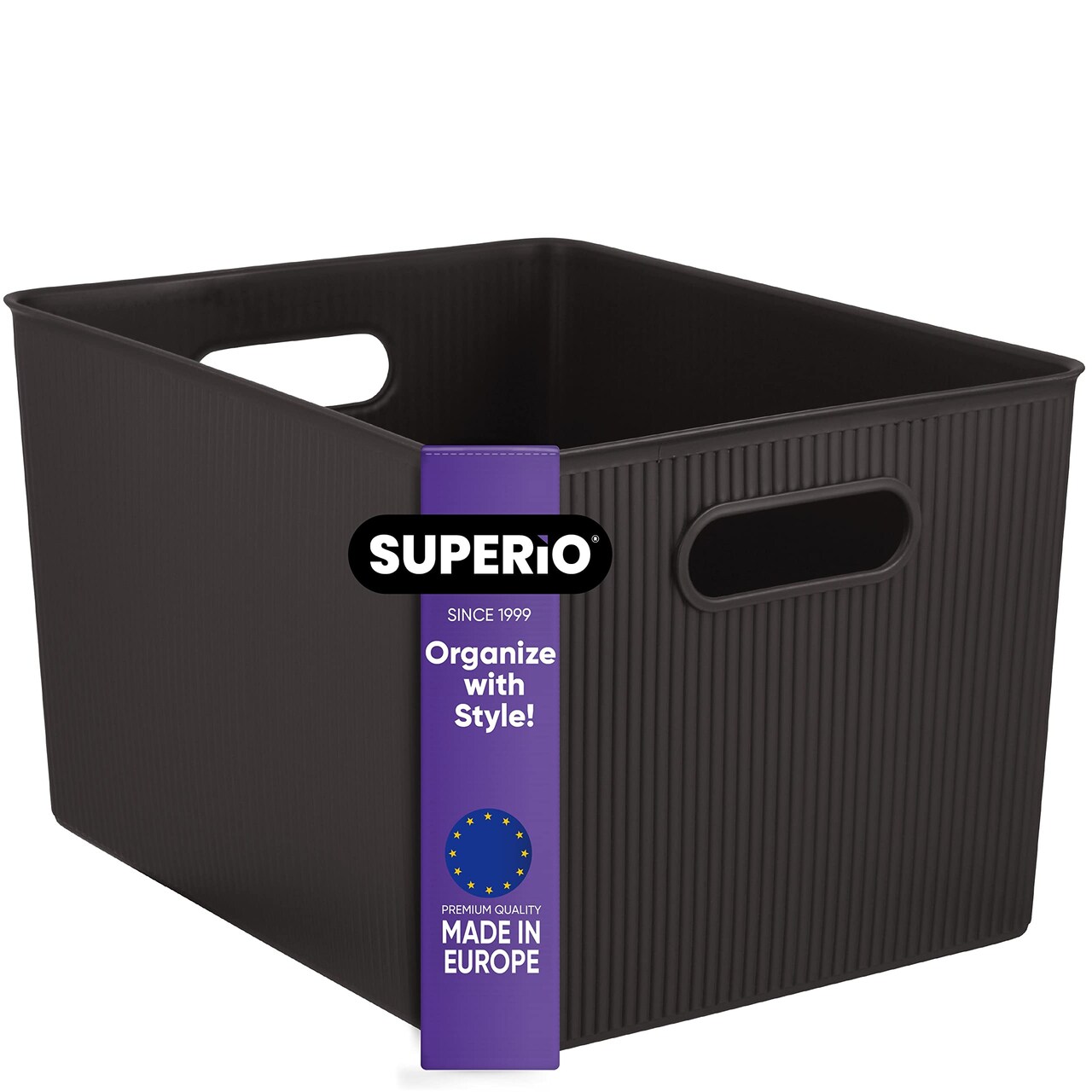 Superio Plastic Storage Container Bins, Organizer Baskets, Boxes for Organizing Closet Shelves Drawer Shelf
